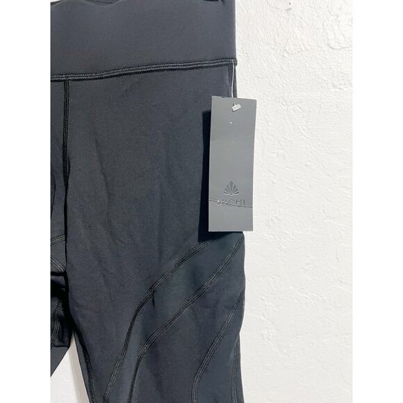 NWT MICHI Leggings Small Black Mesh Insert Cut Out Athletic Work Out - Picture 3 of 9
